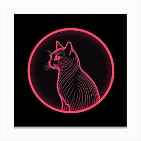 Neon portrait of a cat Canvas Print