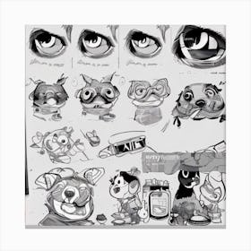 Sketch Of A Cartoon Character Canvas Print