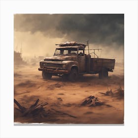 Truck In The Desert Canvas Print