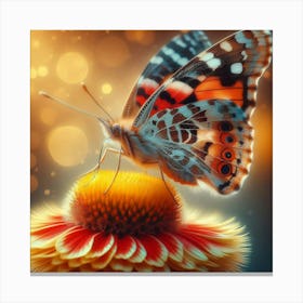 Butterfly On A Flower 19 Canvas Print