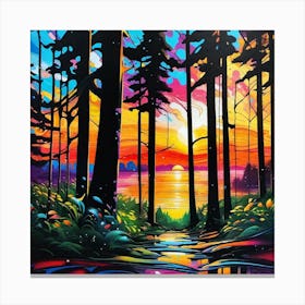 Sunset In The Woods 4 Canvas Print