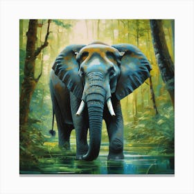 Elephant In The Forest 1 Canvas Print