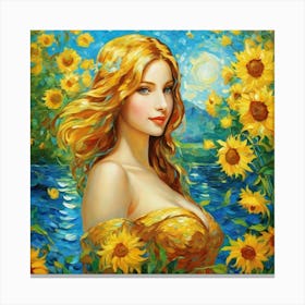 Sunflower Girlgyj Canvas Print