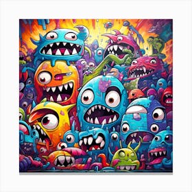 Monsters Graffiti Art for wall decor 7 Canvas Print