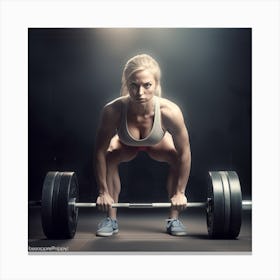 Woman Lifting Weights Canvas Print