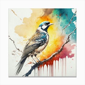 Watercolor Painting of a Bird Canvas Print