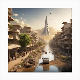 Futuristic Cityscape 152 Canvas Print