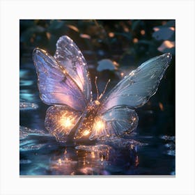 Butterfly In Water Canvas Print