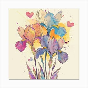 Watercolor Iris 1 Canvas Print