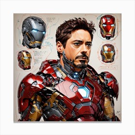  Jr As Iron Man Color  Canvas Print