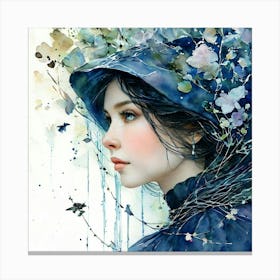 Girl In Blue Canvas Print