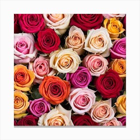 Colorful Roses Background 24 Canvas Print