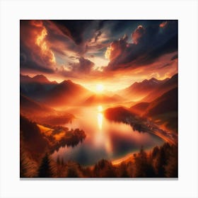 Sunset In The Mountains 3 Canvas Print