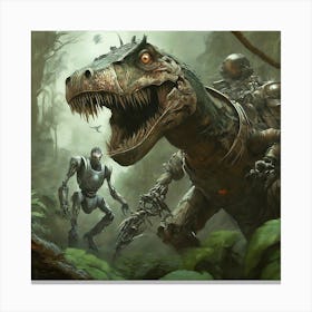 Chrono Safari Dinobots And Temporal Marvels In Time S Embrace Canvas Print