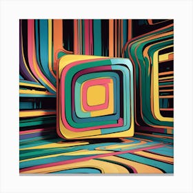 Vibrant Abstract Line Drawing With Bold Intersecting Strokes (3) Canvas Print