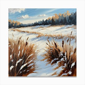 Snowy Field 1 Canvas Print