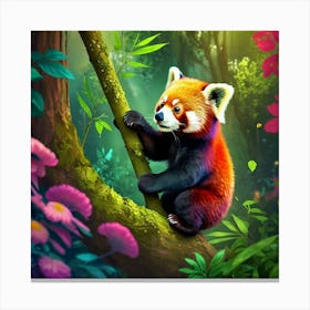 Red Panda In The Forest Canvas Print