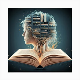 Book Head Canvas Print