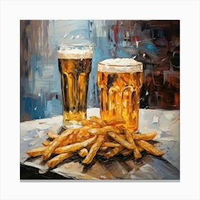 Beer And Fries Canvas Print