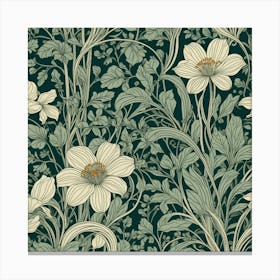 Wallpaper Floral Pattern Canvas Print