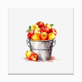 Apples In A Bucket 3 Canvas Print