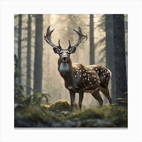 Deer In The Forest 63 Canvas Print