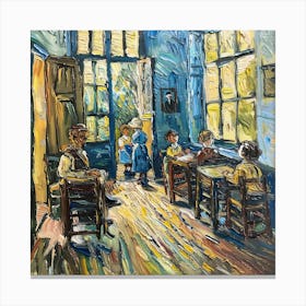 Van Gogh Style: The Village Schoolhouse Series. 1 Canvas Print