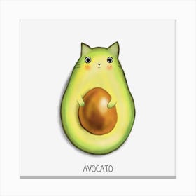 Avocado Cat Canvas Print