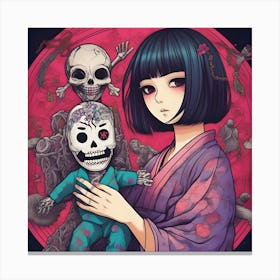 Manga Japanese Girl Canvas Print