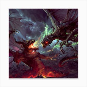Dragons Fighting 10 Canvas Print