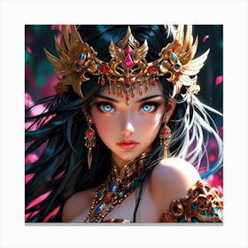 Default A Gracefully Fierce Anime Warrior Princess Her Intrica 0 (4) Canvas Print