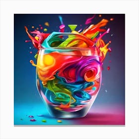 Colorful Paint Splash Canvas Print