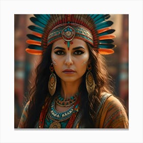 Beautiful Aztec Woman Canvas Print