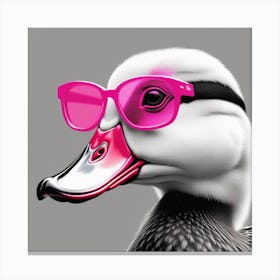 Duck In Pink Sunglasses Canvas Print