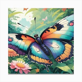 Butterfly In The Garden Canvas Print