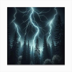 Lightning In The Forest 1 Canvas Print