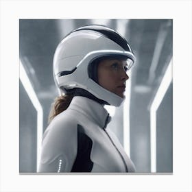 Futuristic Woman In Helmet 2 Canvas Print