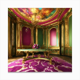 Futuristic Beautiful French Mansion Interior Glamo (25) Canvas Print