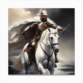 Knight On Horseback 4 Canvas Print