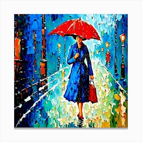 Lady In Blue Canvas Print