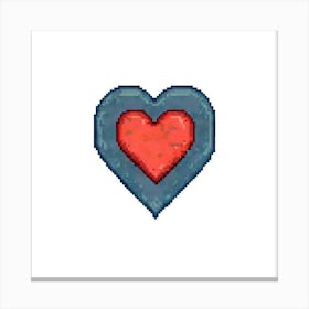 Heart Pixel Art Canvas Print