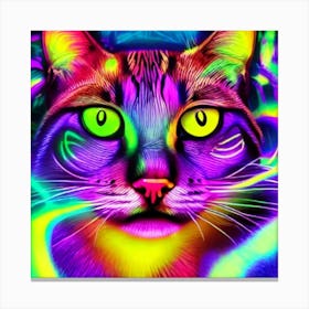 Psychedelic Cat 1 Canvas Print