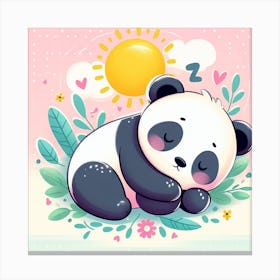 Cute Panda Sleeping Canvas Print