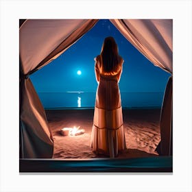 Night In The Tent Canvas Print