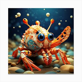 Crab 3d Canvas Print