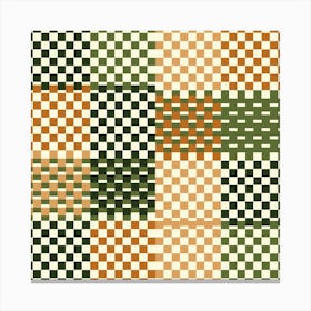 Boho Check Retro Pattern Canvas Print