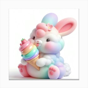 Rainbow Bunny Canvas Print