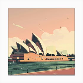 A Sydney Opera House In Sydney Lofi Illustration 1719930042 4 Canvas Print