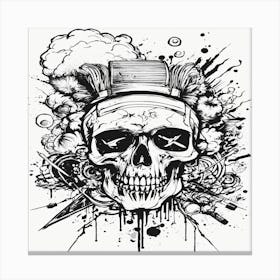 Skull With Smoke Canvas Print