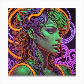 Neon Girl 1 Canvas Print